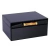 Flair Decor - Jewellery Glass Box W Bamboo Handle Navy Large -Fashion accessory store 190095 Large