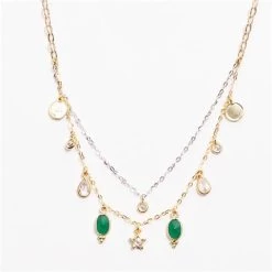 Iosifina - Necklace Muti Charms Zirgon Green