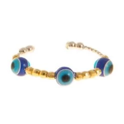 Iosifina - Leoni Shinny Open Ring Greek Eye Green