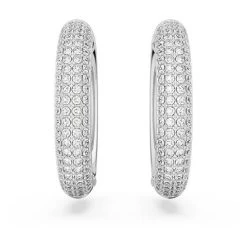 Swarovski - Dextera Crystal Pavé Hoop Earrings W/Rhodium Plate
