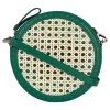 Mehry Mu - Tambourine Crossbody Leather & Rattan Bag Green -Fashion accessory store 440268 Large