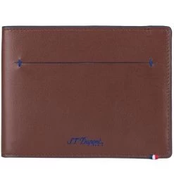 Dupont - Line D Leather Wallet With 7 Card Slots Brown