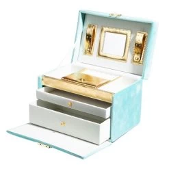 Luxe By Peter's - Velvet Jewellery Box Blue 24x16x15cm