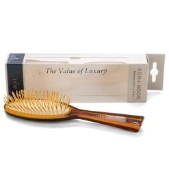 Koh-I-Noor - Oval Jaspe Hair Brush W/Gold Metal Pins Turtle