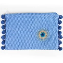 Aelia Anna - Clutch Ithaki Evil Eye W/Pompoms Mid Blue
