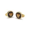 Halcyon Days - Leopard Cufflinks Gold -Fashion accessory store 483576 Large