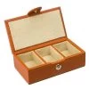Redd Leather - Leather Cufflink Box Small Cognac Tan -Fashion accessory store 493830 Large
