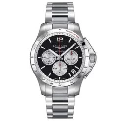 Longines - Conquest Blk & Silver Dial S/Steel Chronograph