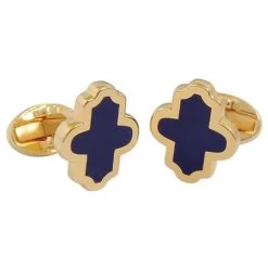 Halcyon Days - Single Agama Cufflinks Navy & Gold