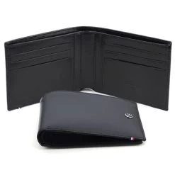 Dupont - D Line Leather Wallet W/ 6 Credit Card Slots Black