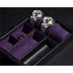 Wolf - Blake Cufflink/Tie Bar Box Black Pebble