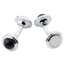 Dupont - Onyx Mother-of-Pearl & Palladium Cufflinks