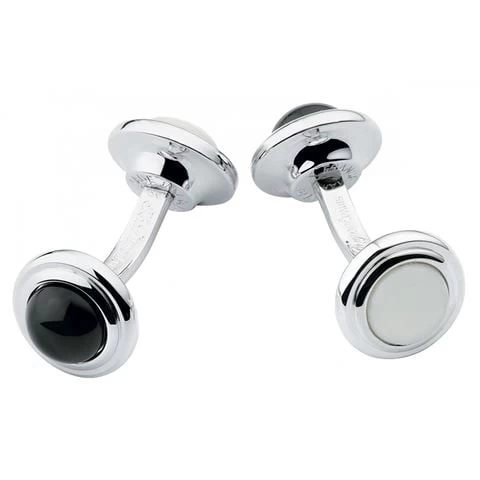 Dupont - Onyx Mother-of-Pearl & Palladium Cufflinks 3 Dupont - Onyx Mother-of-Pearl & Palladium Cufflinks