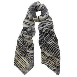 DLUX - Dallas Dobby Weave Printed Scarf Black