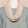DLUX - Luca Cable Knit Loop Scarf Pink -Fashion accessory store 593826 Large