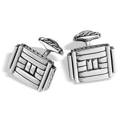 John Hardy - Men's Bedeg Silver Rectangular Cufflinks