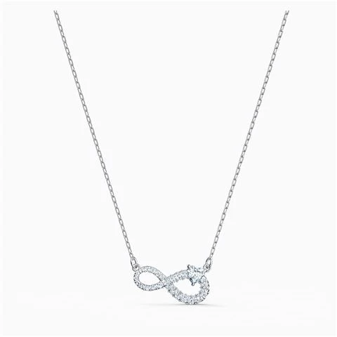 Swarovski - Infinity Necklace White Rhodium Plated