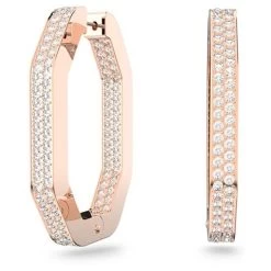 Swarovski - Dextera Pavé Hoop Earrings W/Rose Gold Tone Lge