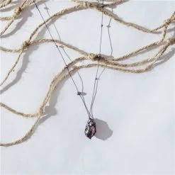 Bowerhaus - Castaway Baroque Pendant Necklace Large Navy