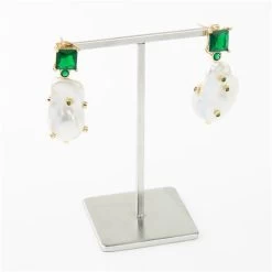 Bowerhaus - Baroness Earrings Stones Green