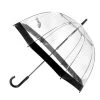 Clifton - Birdcage Umbrella With Border Black -Fashion accessory store 615014 Large