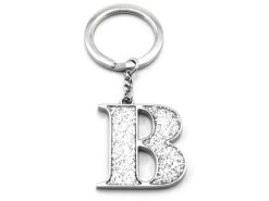 Whitehill - Silver Glitter Initial Keyring B