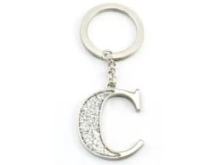 Whitehill - Silver Glitter Initial Keyring C