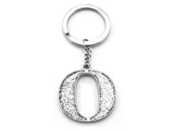 Whitehill - Silver Glitter Initial Keyring O