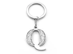 Whitehill - Silver Glitter Initial Keyring Q