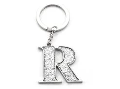 Whitehill - Silver Glitter Initial Keyring R