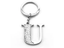 Whitehill - Silver Glitter Initial Keyring U