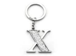 Whitehill - Silver Glitter Initial Keyring X